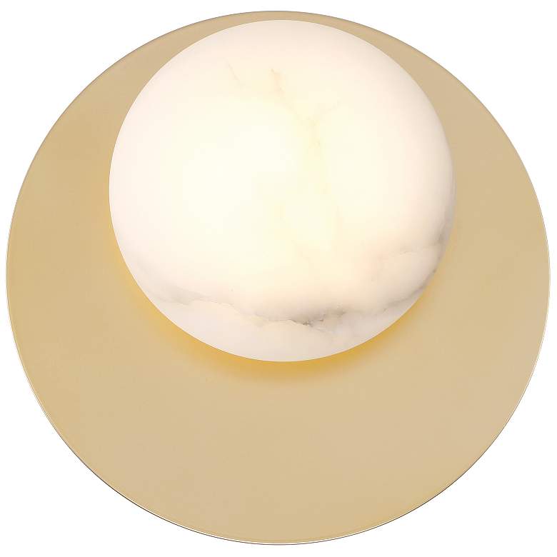 Image 2 Minka Lavery Zill 1-Light LED 10-in Gold Wall Sconce with Alabaster Shades more views