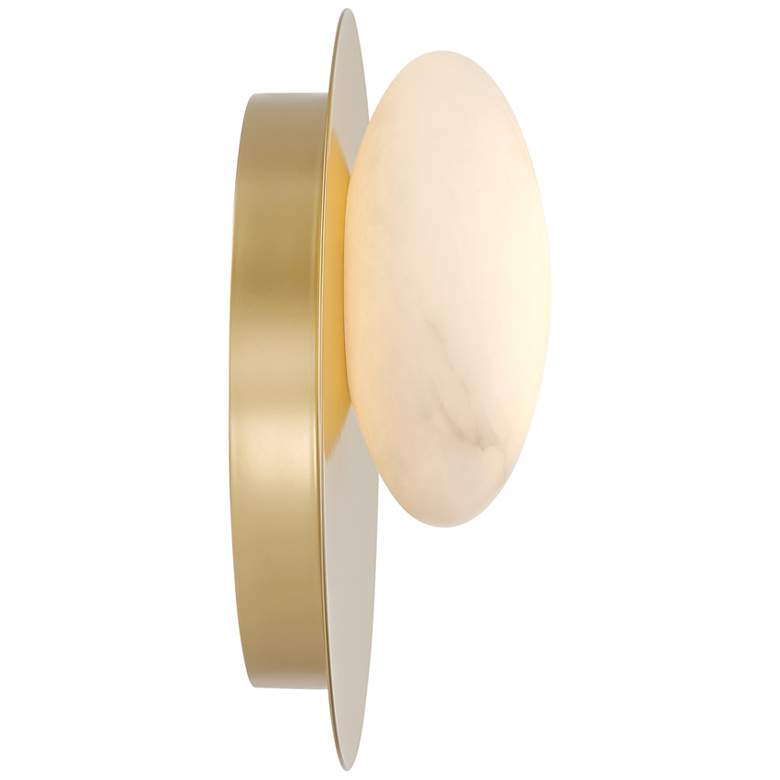 Image 4 Minka Lavery Zill 1-Light LED 10-in Gold Wall Sconce with Alabaster Shades more views
