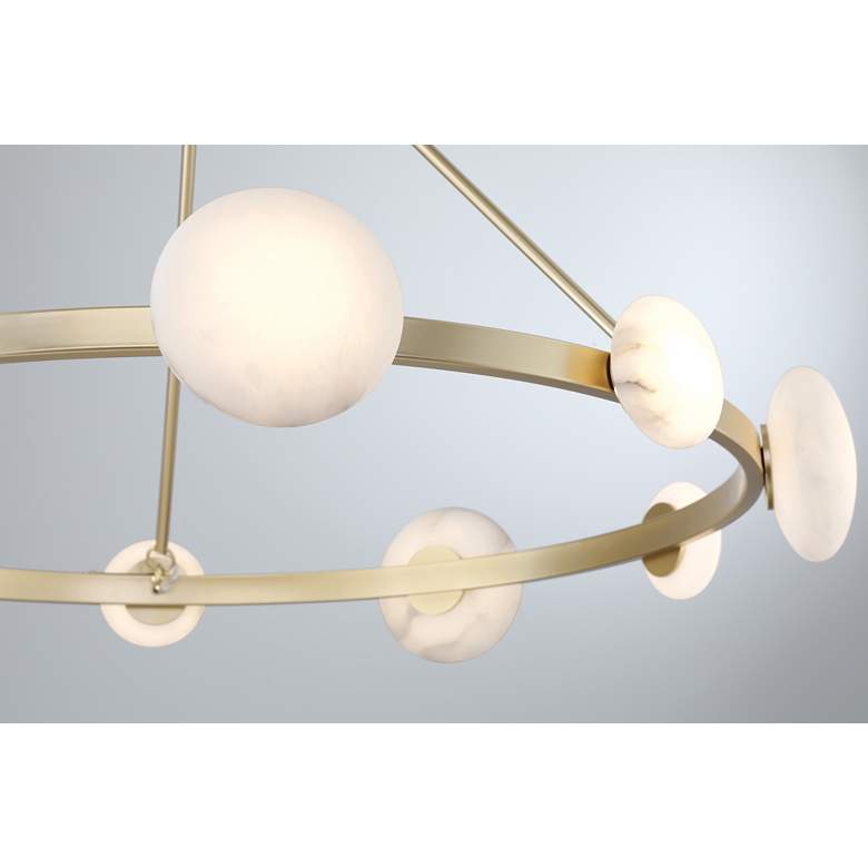 Image 4 Minka Lavery Zill 1-Light LED 42-in Gold Chandelier with Alabaster Shades more views