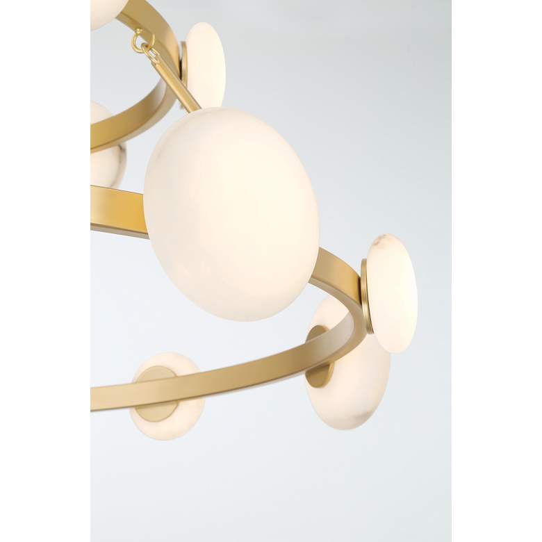 Image 5 Minka Lavery Zill 1-Light LED 42-in Gold Chandelier with Alabaster Shades more views