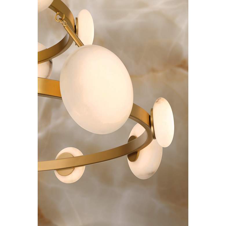 Image 6 Minka Lavery Zill 1-Light LED 42-in Gold Chandelier with Alabaster Shades more views