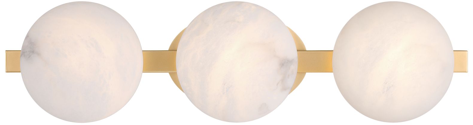 Minka-Lavery Zill 3-Light 24-in Lily Gold Vanity Light with Alabaster Shade