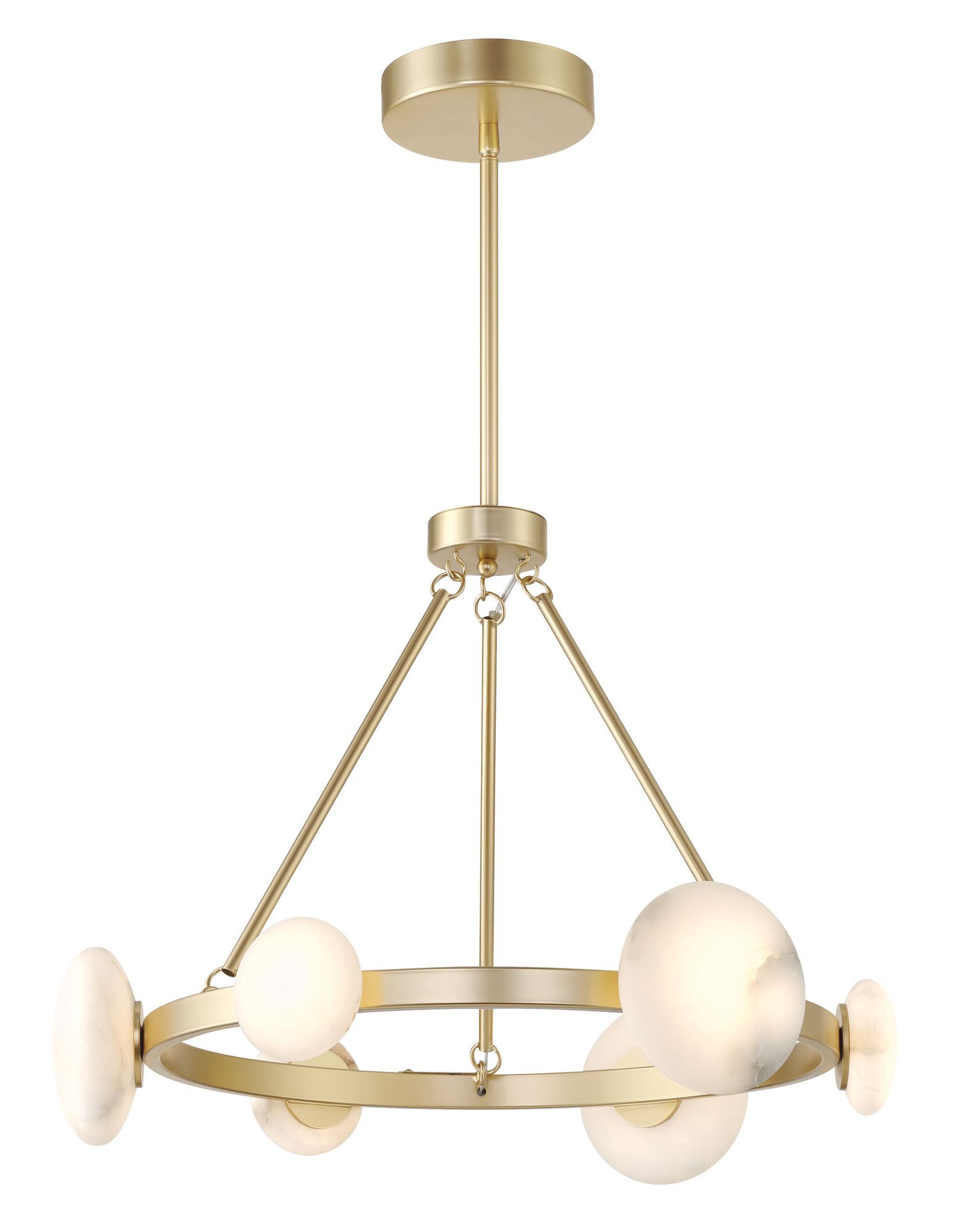 Image 2 Minka Lavery Zill LED 27.69-in Gold Chandelier with Alabaster Shades more views