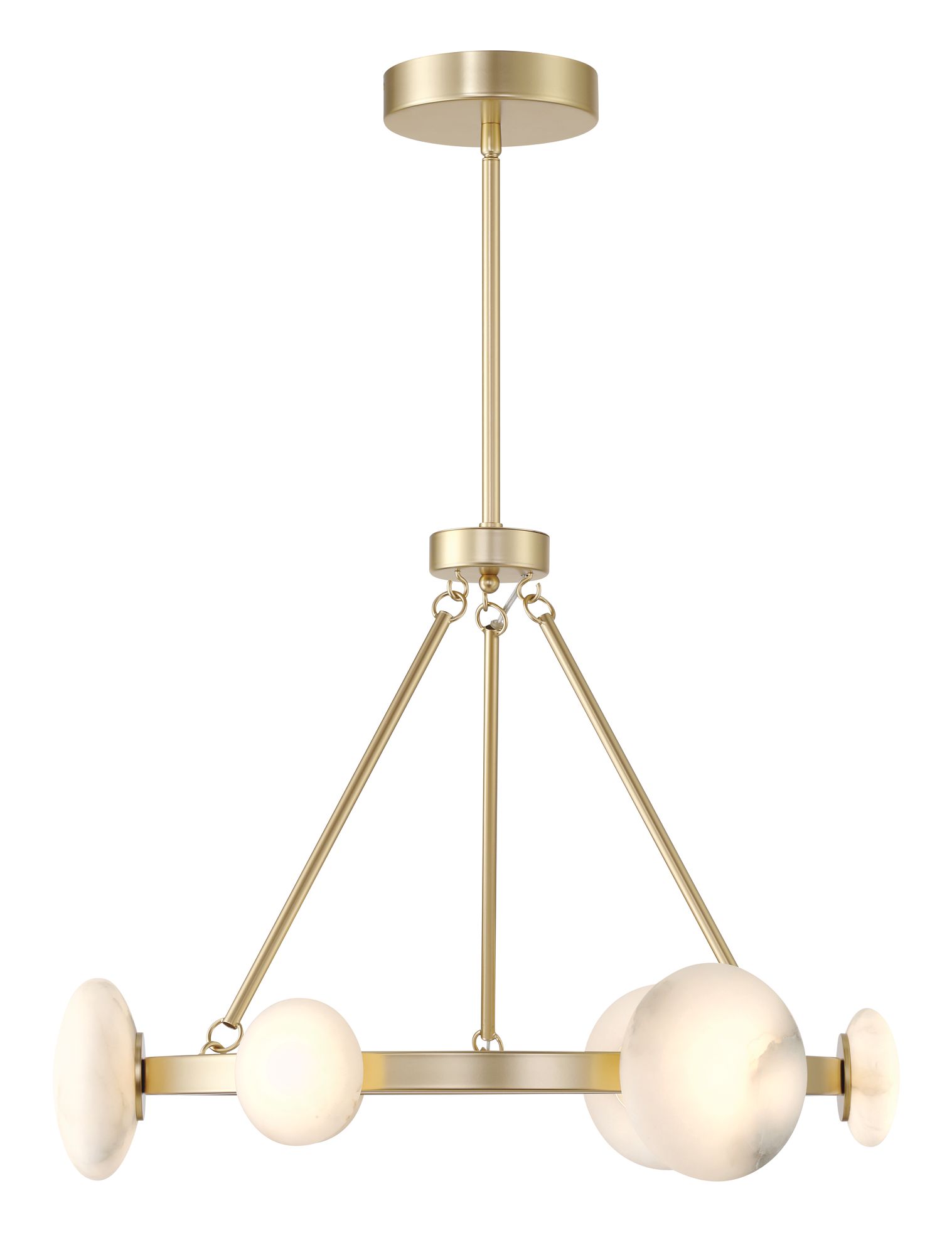 Image 3 Minka Lavery Zill LED 27.69-in Gold Chandelier with Alabaster Shades more views