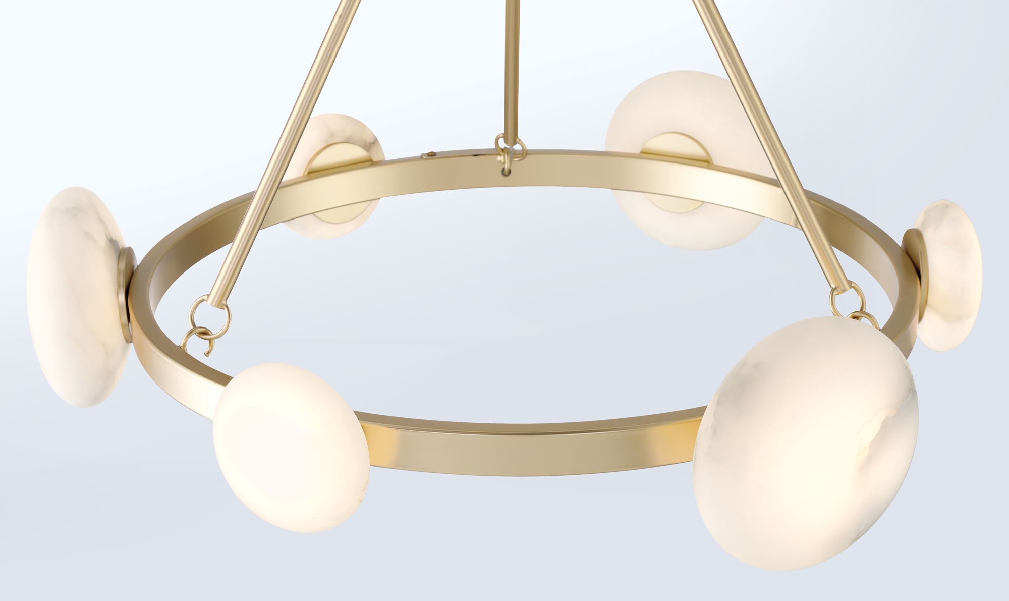 Image 5 Minka Lavery Zill LED 27.69-in Gold Chandelier with Alabaster Shades more views