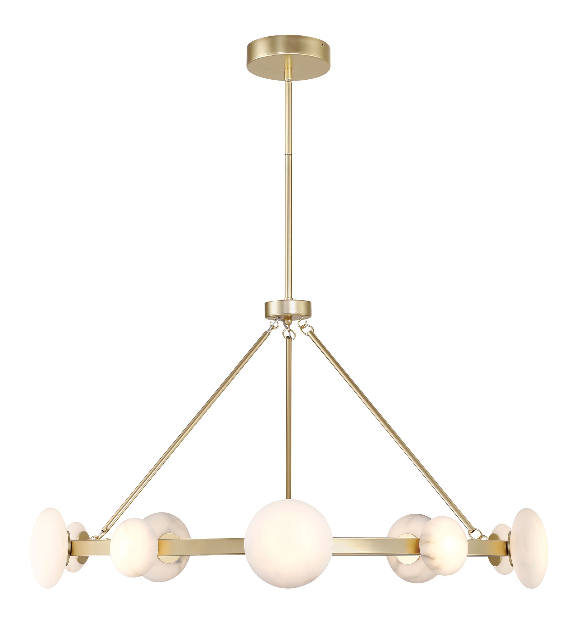 Image 3 Minka Lavery Zill LED 42-in Gold Chandelier with Alabaster Shades more views