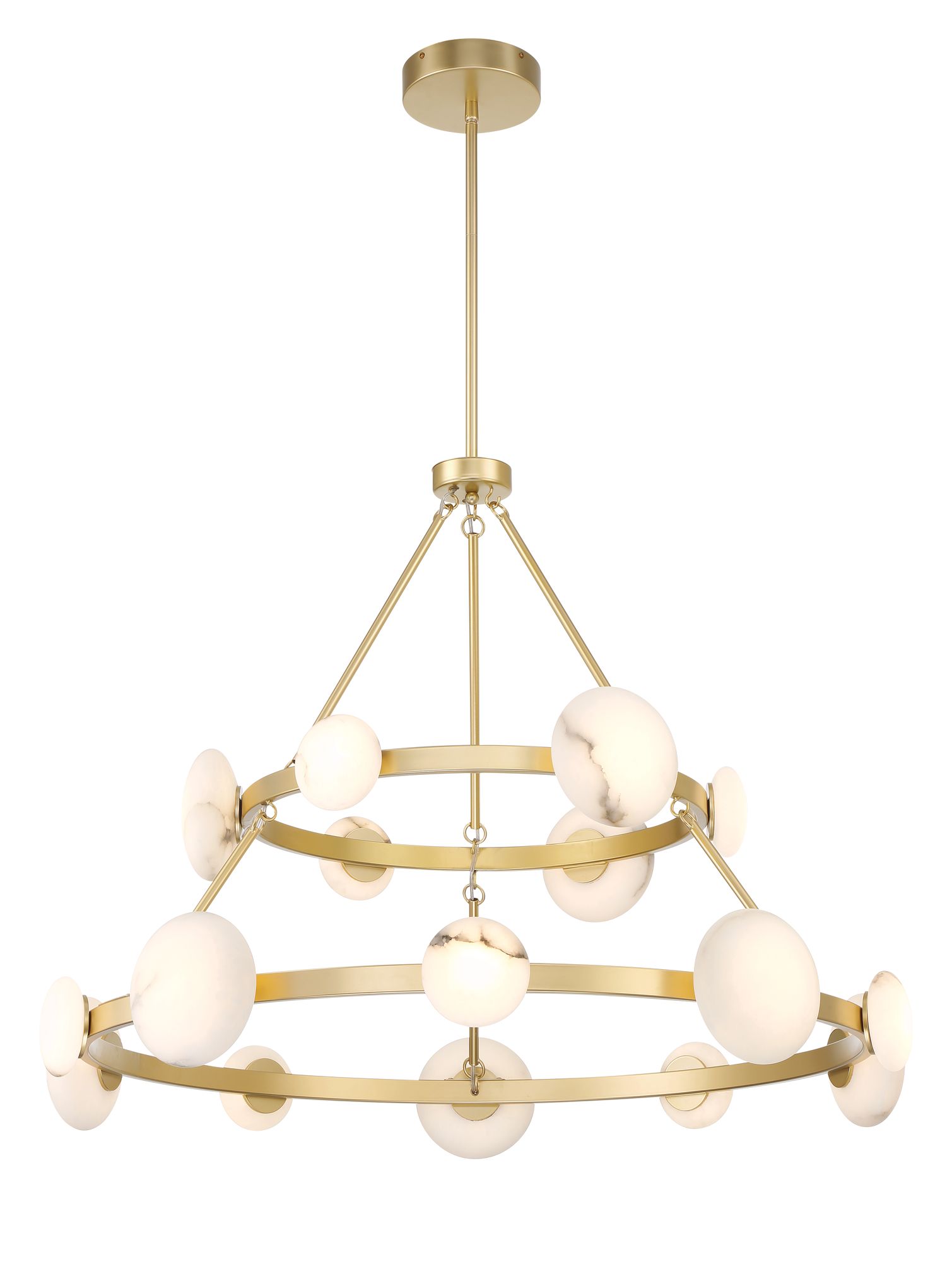 Image 3 Minka Lavery Zill LED 42-in Gold Chandelier with Alabaster Shades more views
