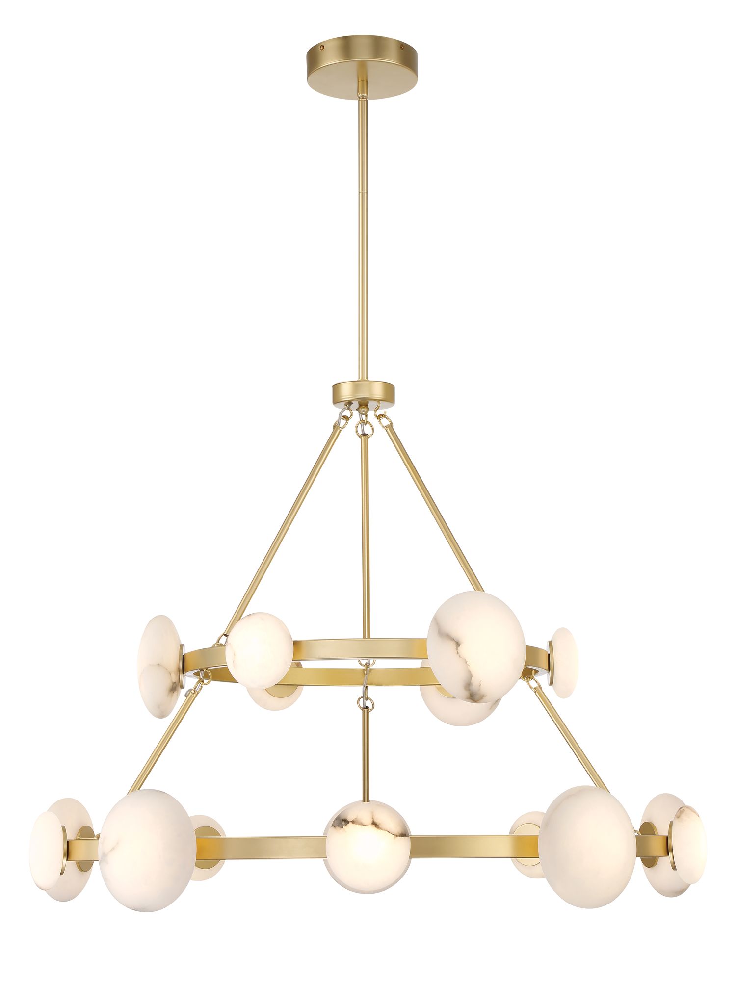 Image 4 Minka Lavery Zill LED 42-in Gold Chandelier with Alabaster Shades more views