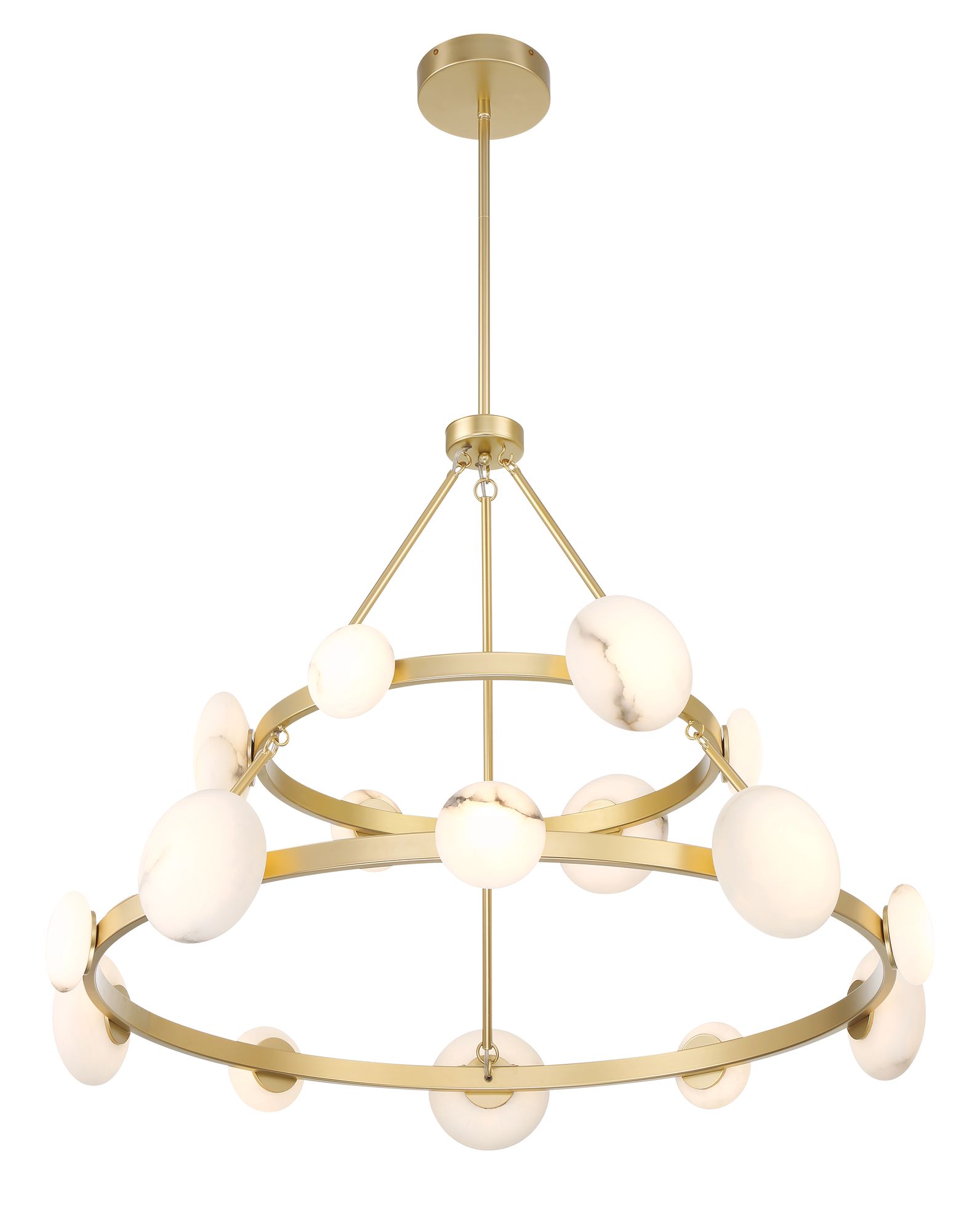 Image 5 Minka Lavery Zill LED 42-in Gold Chandelier with Alabaster Shades more views