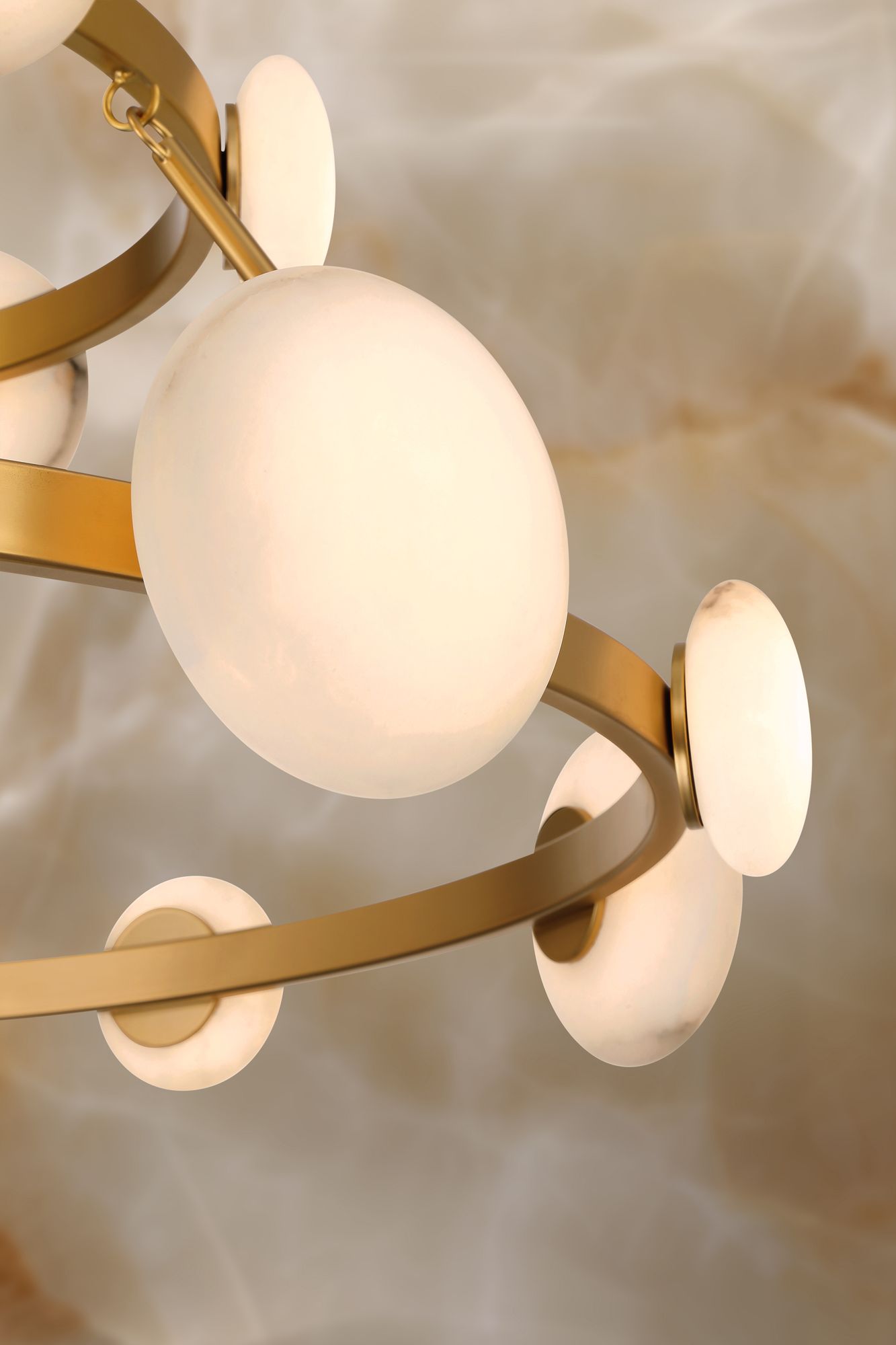 Image 7 Minka Lavery Zill LED 42-in Gold Chandelier with Alabaster Shades more views