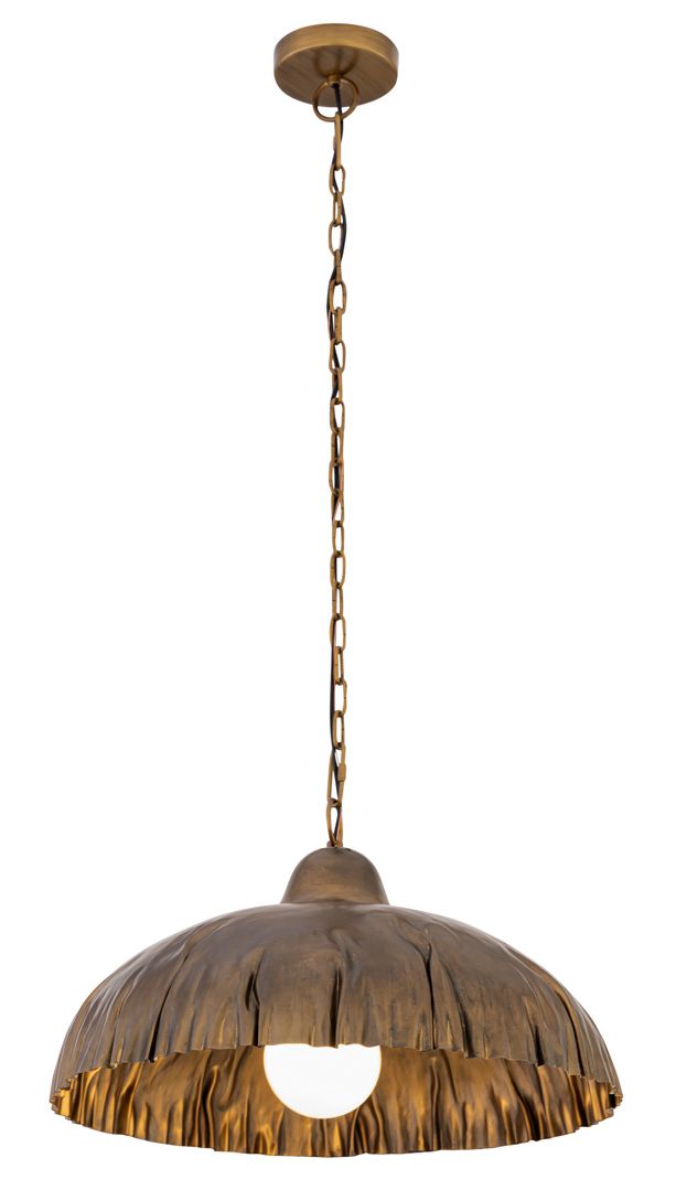 Minka Lavery Zinnia 1-Light 24-in Antique Brass Pendant with Metal Shade