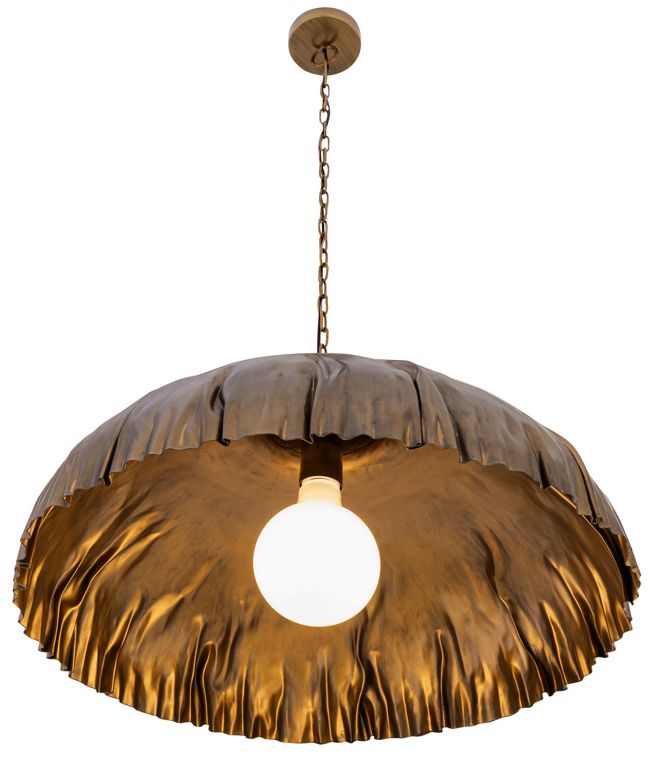 Image 3 Minka Lavery Zinnia 1-Light 24-in Antique Brass Pendant with Metal Shade more views