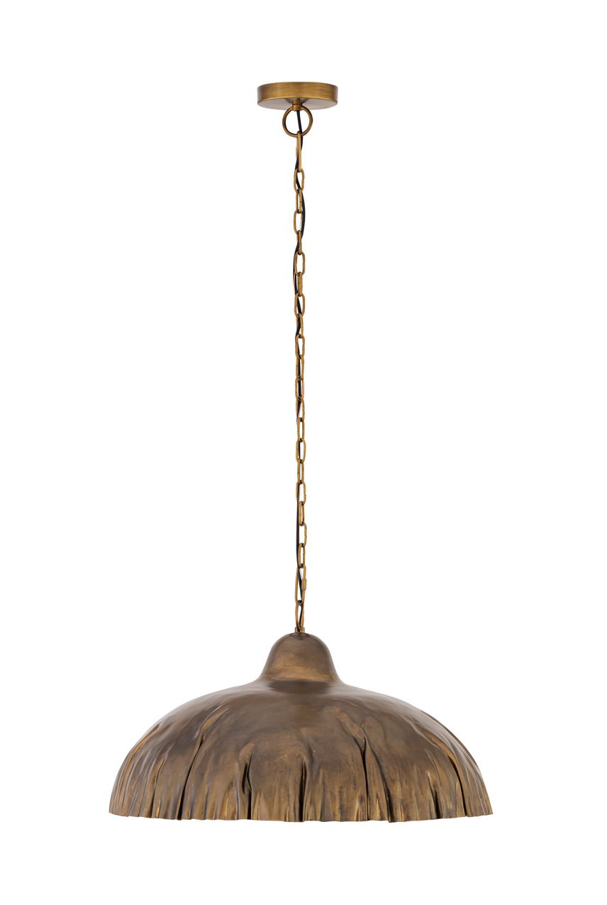Image 6 Minka Lavery Zinnia 1-Light 24-in Antique Brass Pendant with Metal Shade more views