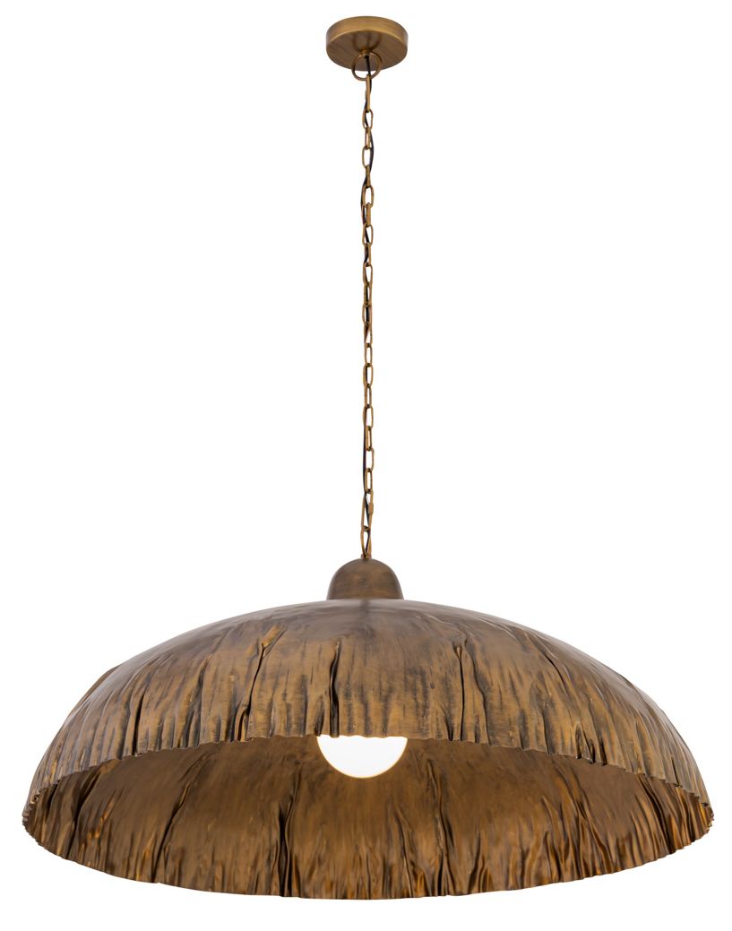 Thumbnail1 of Minka Lavery Zinnia 1-Light 36-in Antique Brass Pendant with Metal Shade
