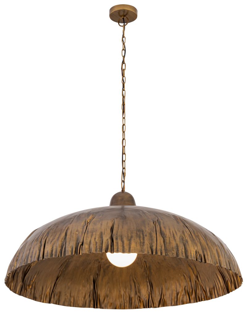 Thumbnail3 of Minka Lavery Zinnia 1-Light 36-in Antique Brass Pendant with Metal Shade more views