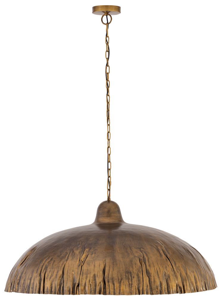 Minka Lavery Zinnia 1-Light 36-in Antique Brass Pendant with Metal Shade