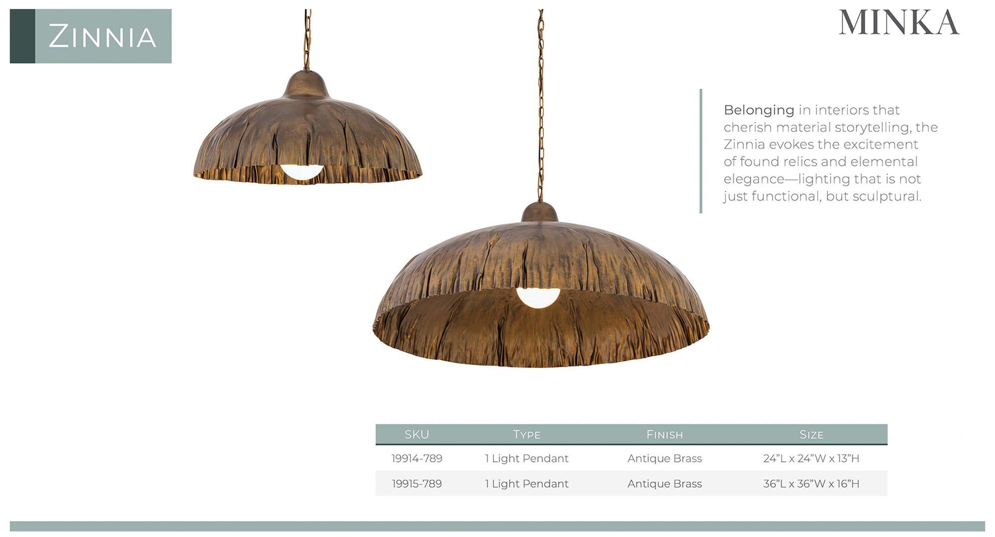 Minka Lavery Zinnia 1-Light 36-in Antique Brass Pendant with Metal Shade