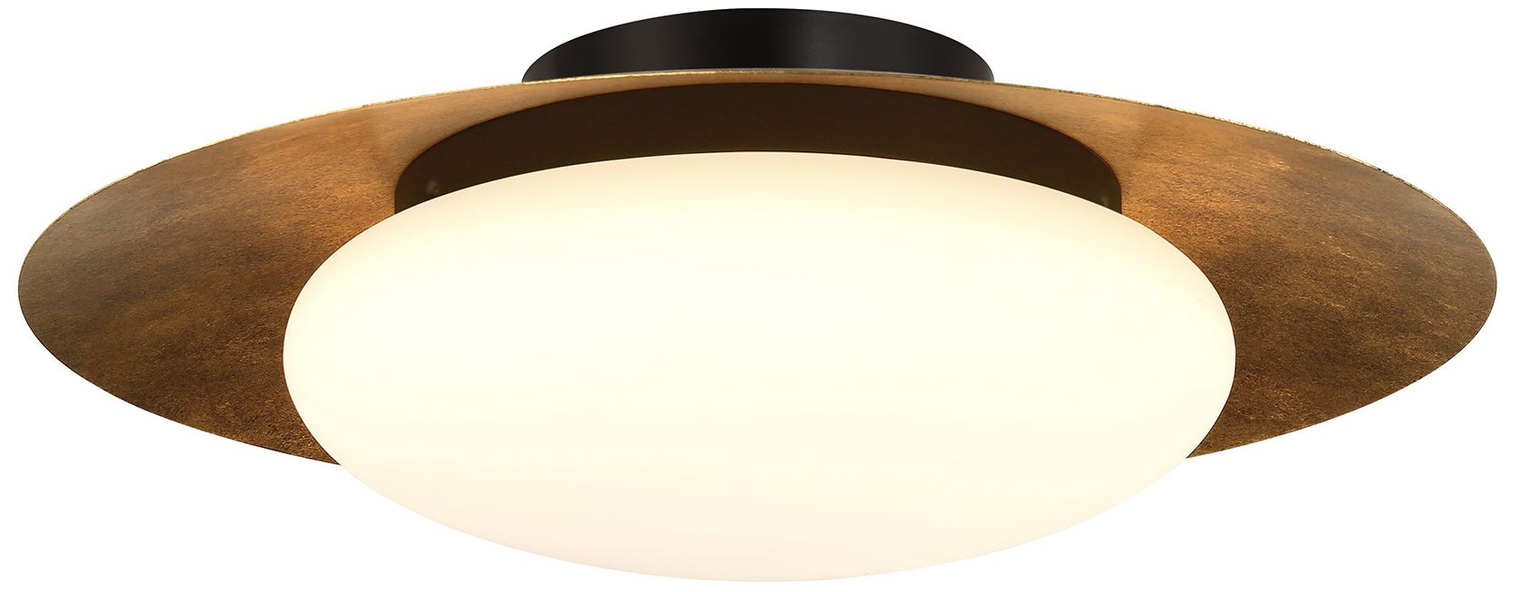 Minka-Lavery Zinola 1-Light LED Sand Black and Halcyon Gold Flush Mount