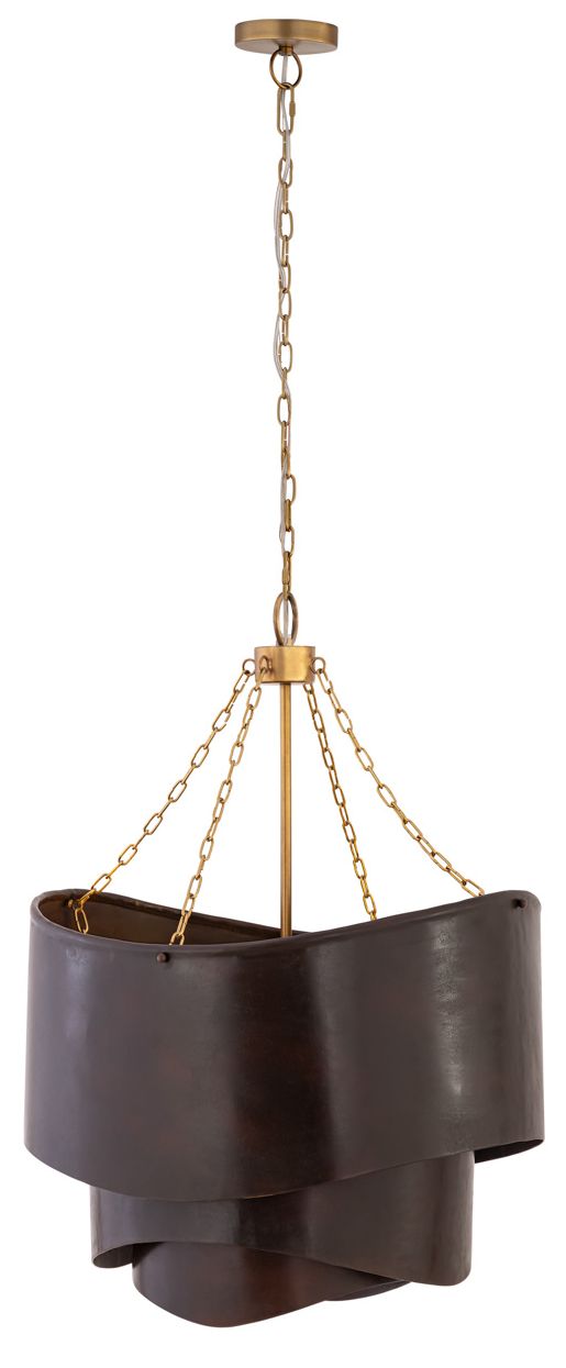 Thumbnail1 of Minka Lavery Zyra 3-Light 20-in Legacy Brass and Bronze Pendant with Shade