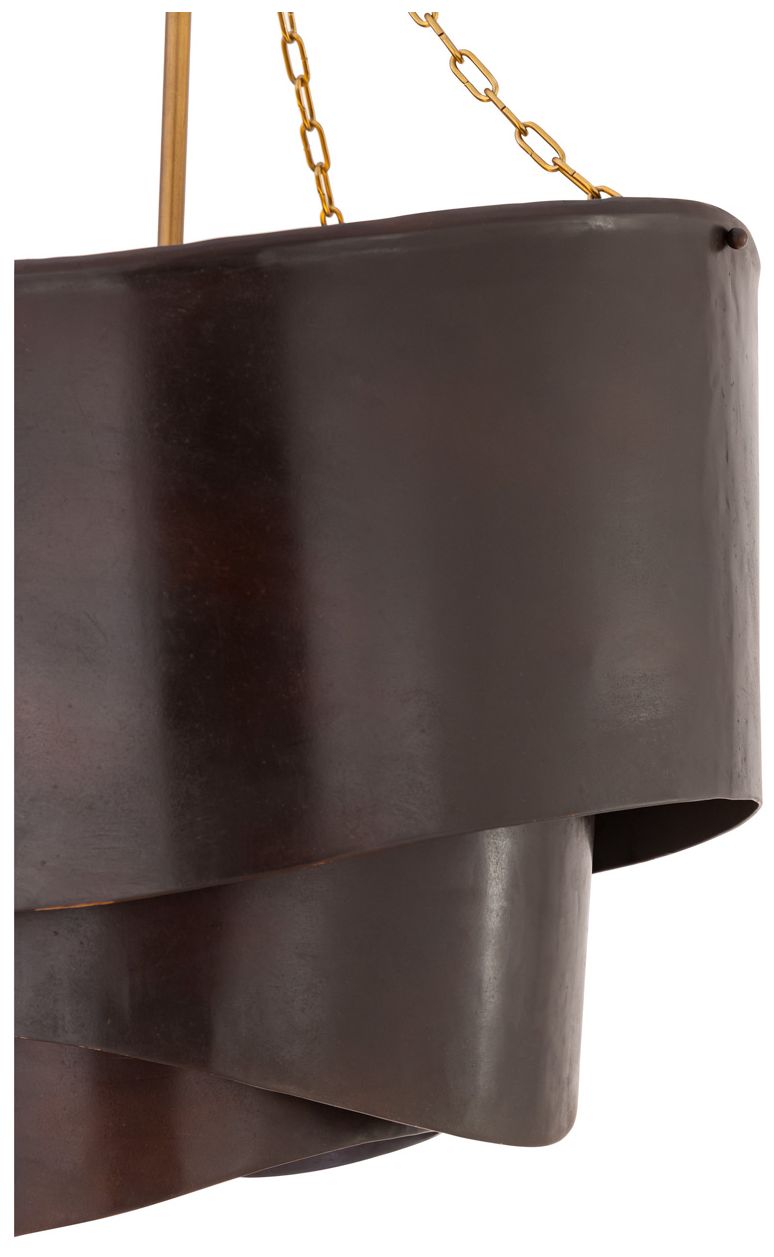 Minka Lavery Zyra 3-Light 20-in Legacy Brass and Bronze Pendant with Shade
