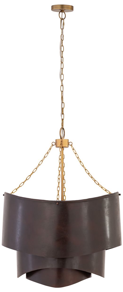Minka Lavery Zyra 3-Light 20-in Legacy Brass and Bronze Pendant with Shade