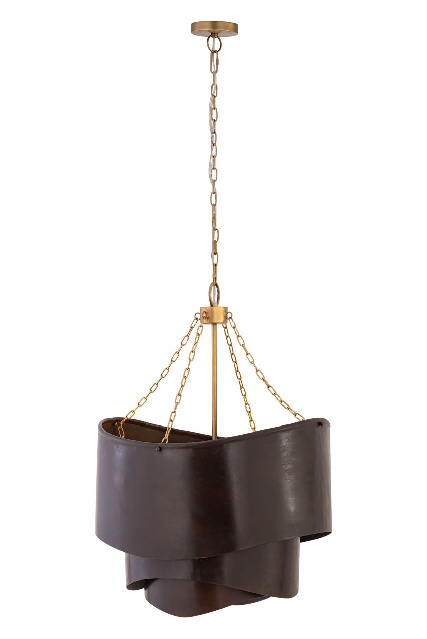 Minka Lavery Zyra 3-Light 20-in Legacy Brass and Bronze Pendant with Shade