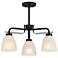 Minka Lighting Kaitlen 20 1/4" Black Finish White Glass Ceiling Light
