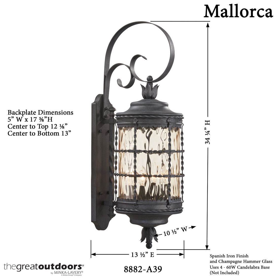 Minka Mallorca Collection Iron 34 1/4" High Outdoor Light in scene