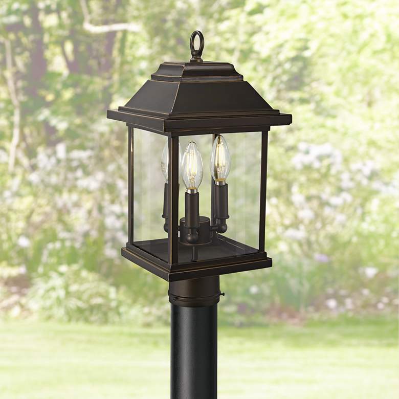 Image 1 Minka Mariner's Pointe 17 1/4" High Bronze Outdoor Post Light