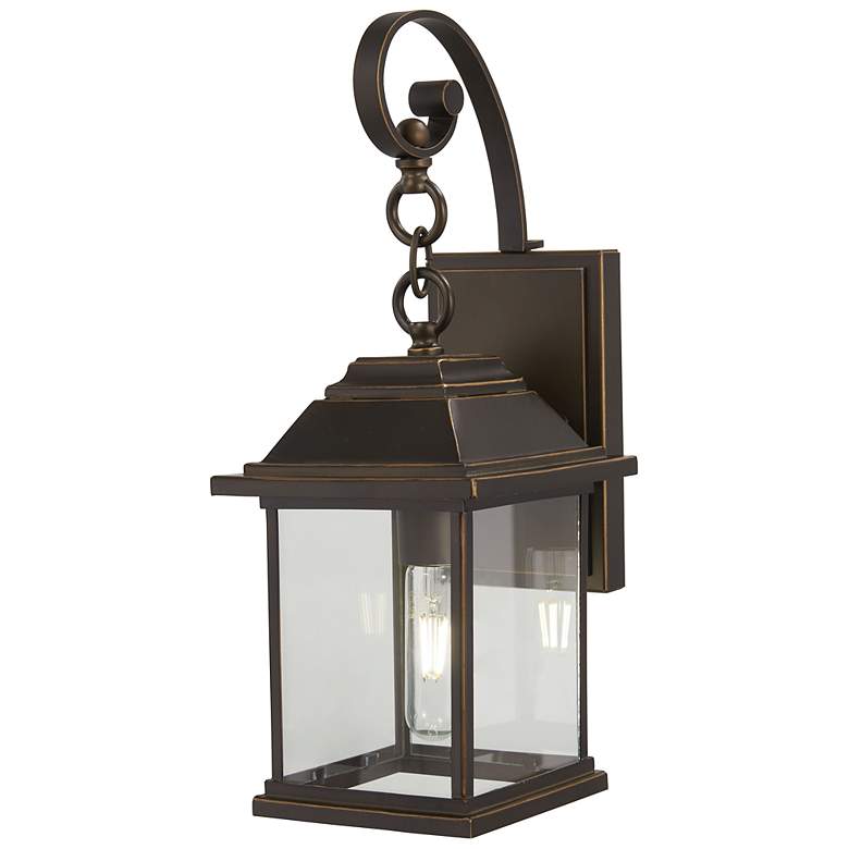 Image 2 Minka Mariner's Pointe 18" Oiled Bronze Outdoor Lantern Wall Light