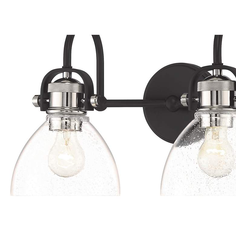 Image 2 Minka Monico 10 1/2" High Matte Black and Nickel 2-Light Wall Sconce more views