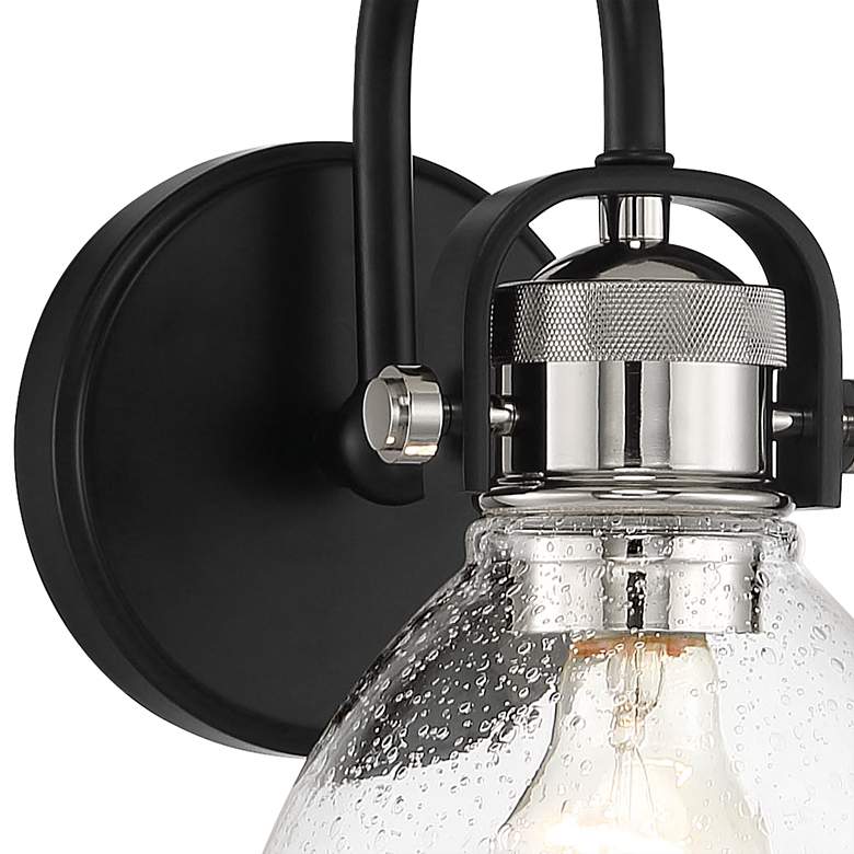 Image 3 Minka Monico 10 1/2" Matte Black and Polished Nickel Wall Sconce more views