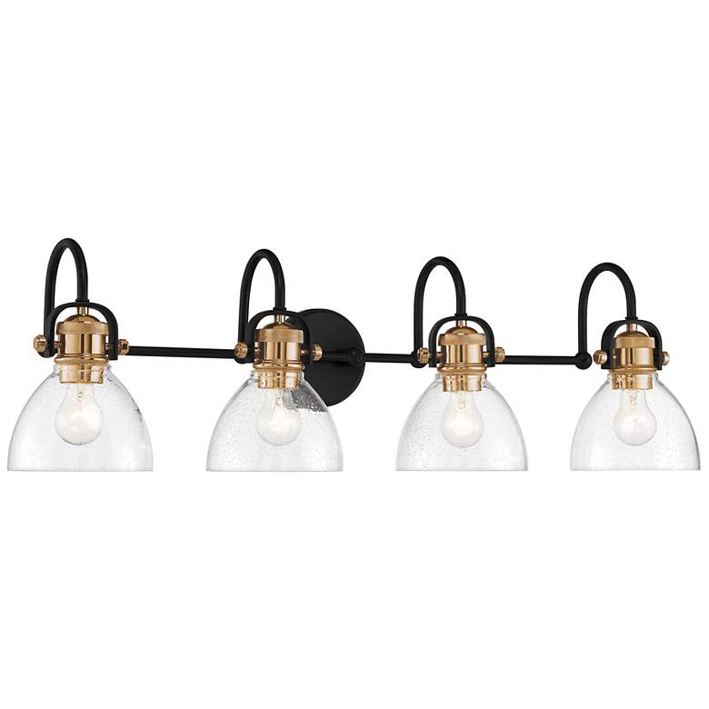 Image 1 Minka Monico 35 3/4" Wide Bronze and Brass 4-Light Bath Light