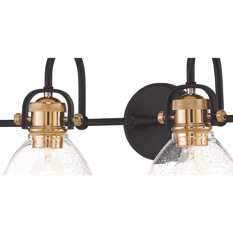 Image 3 Minka Monico 35 3/4" Wide Bronze and Brass 4-Light Bath Light more views