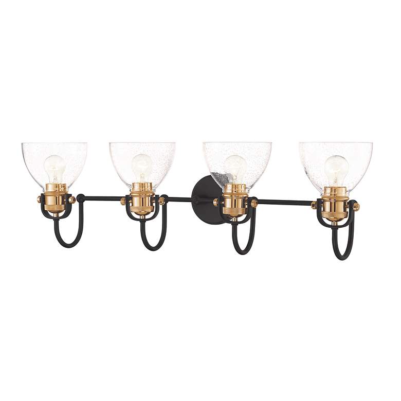 Image 4 Minka Monico 35 3/4" Wide Bronze and Brass 4-Light Bath Light more views