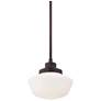 2_Minka Nola 12" Wide Brushed Bronze Opal Glass Mini Pendant