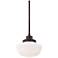 Minka Nola 12" Wide Brushed Bronze Opal Glass Mini Pendant