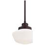 4_Minka Nola 12" Wide Brushed Bronze Opal Glass Mini Pendant more views