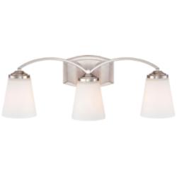 Minka Overland Park 22 3/4" Wide Brushed Nickel 3-Light Bath Light