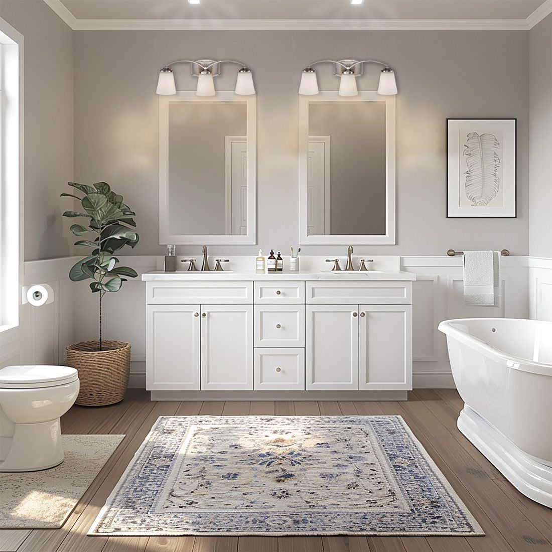 Minka Overland Park 22 3/4" Wide Brushed Nickel 3-Light Bath Light