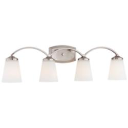 Minka Overland Park 30 1/2" Wide Brushed Nickel 4-Light Bath Light