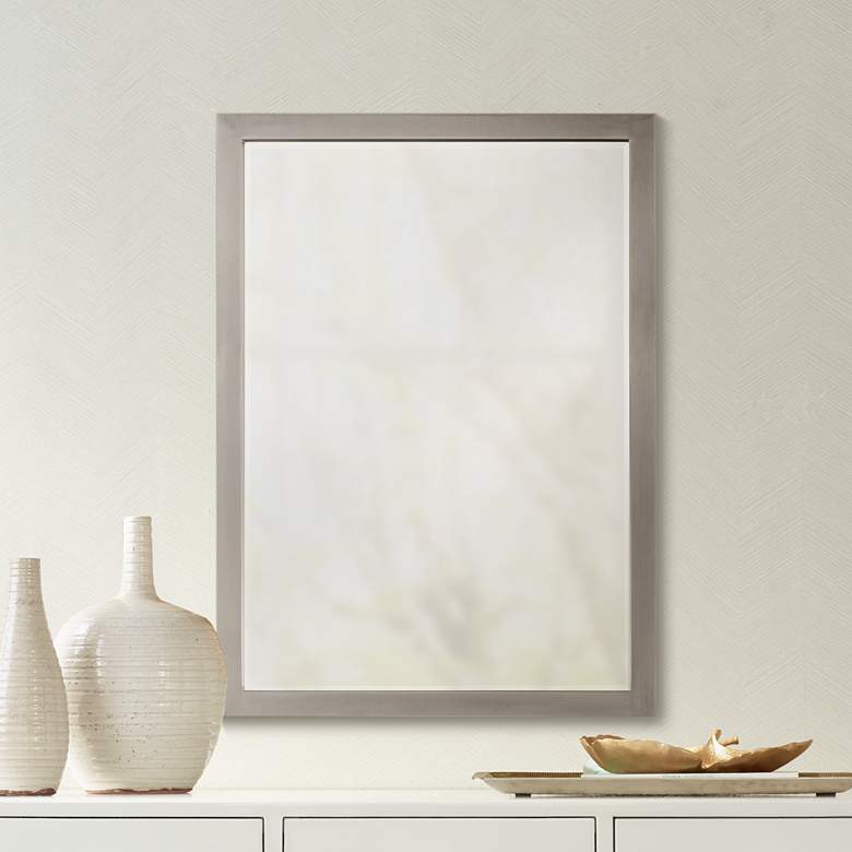Image 1 Minka Paradox 24" x 33" Rectangular Brushed Nickel Wall Mirror