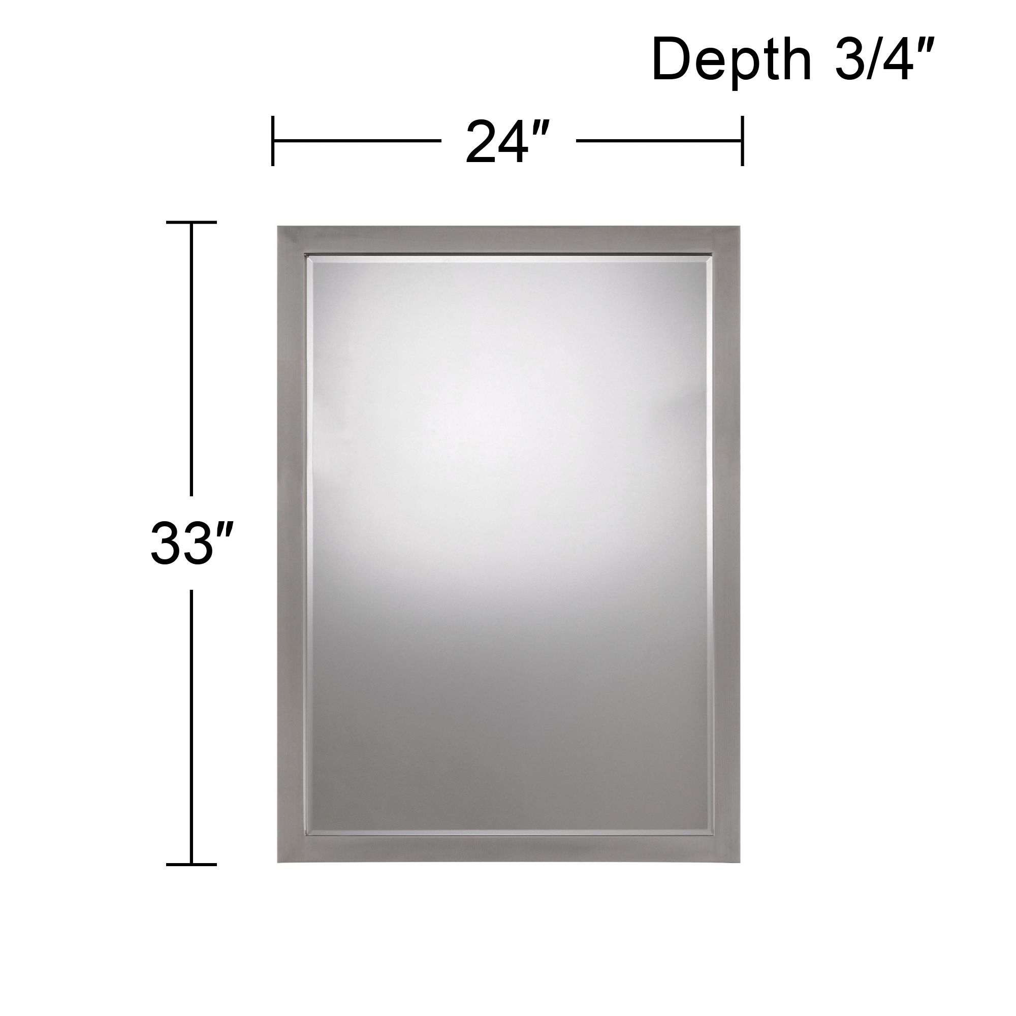 Image 5 Minka Paradox 24" x 33" Rectangular Brushed Nickel Wall Mirror more views