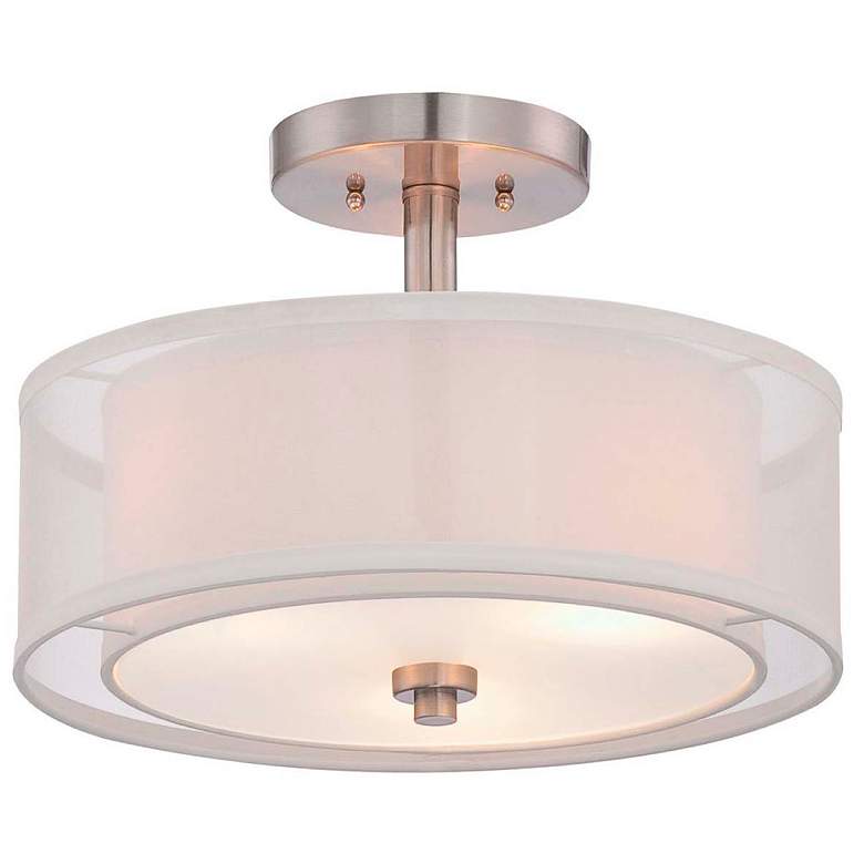 Image 1 Minka Parsons Studio 15" Double Shade Semi Flush Mount Ceiling Light