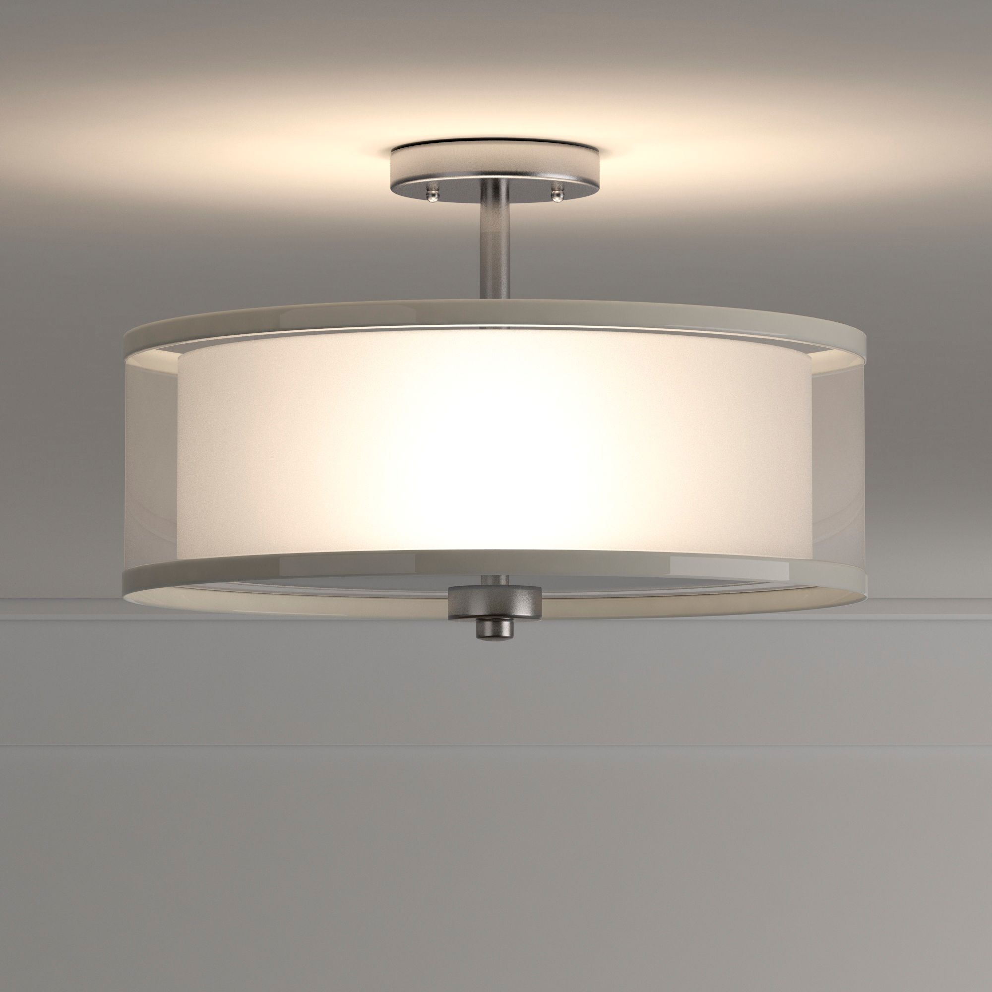 Image Minka Parsons Studio 15" Double Shade Semi Flush Mount Ceiling Light