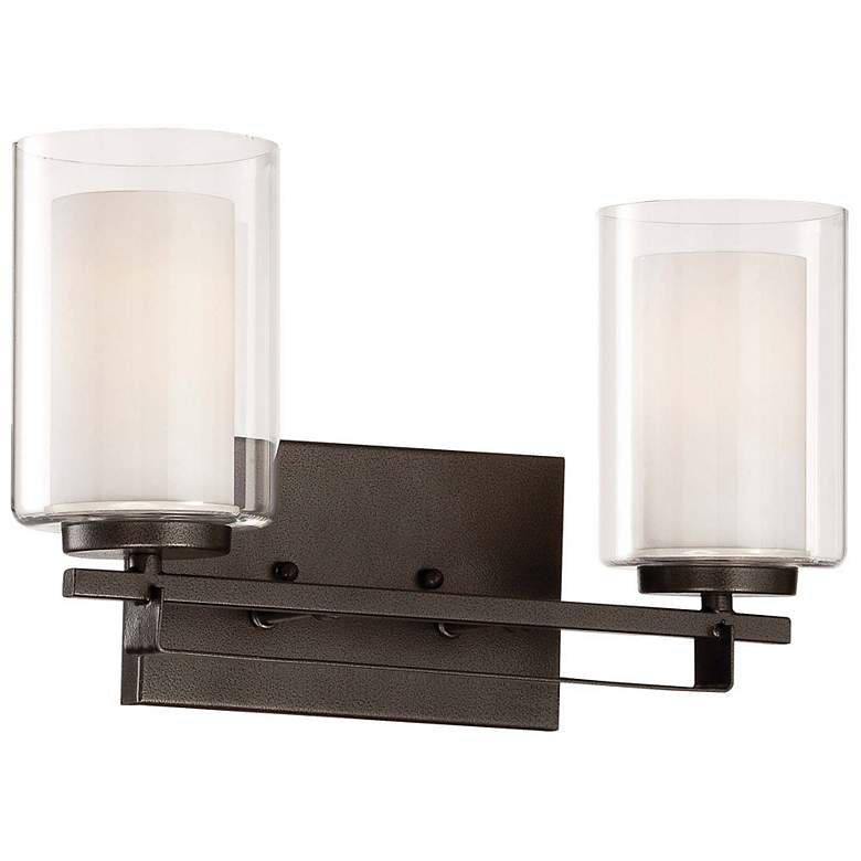 Image 2 Minka Parsons Studio 15"W Smoked Iron 2-Light Bath Light