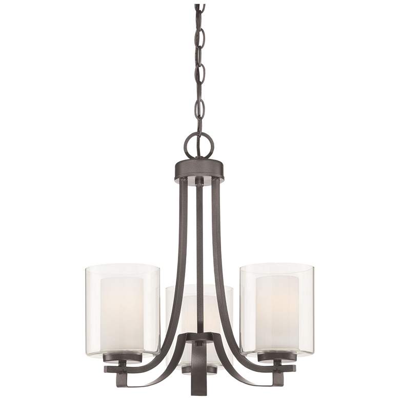Image 1 Minka Parsons Studio 18" Wide 3-Light Smoked Iron Uplight Chandelier