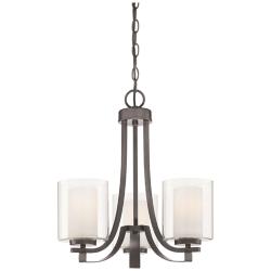Minka Parsons Studio 18" Wide 3-Light Smoked Iron Uplight Chandelier