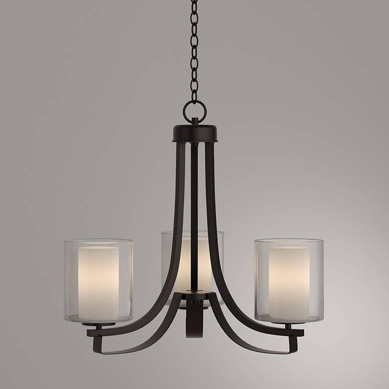 Image 1 Minka Parsons Studio 18" Wide 3-Light Smoked Iron Uplight Chandelier