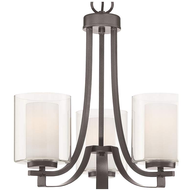 Image 4 Minka Parsons Studio 18" Wide 3-Light Smoked Iron Uplight Chandelier more views